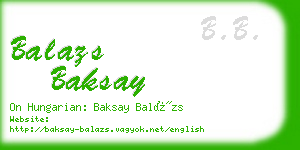 balazs baksay business card